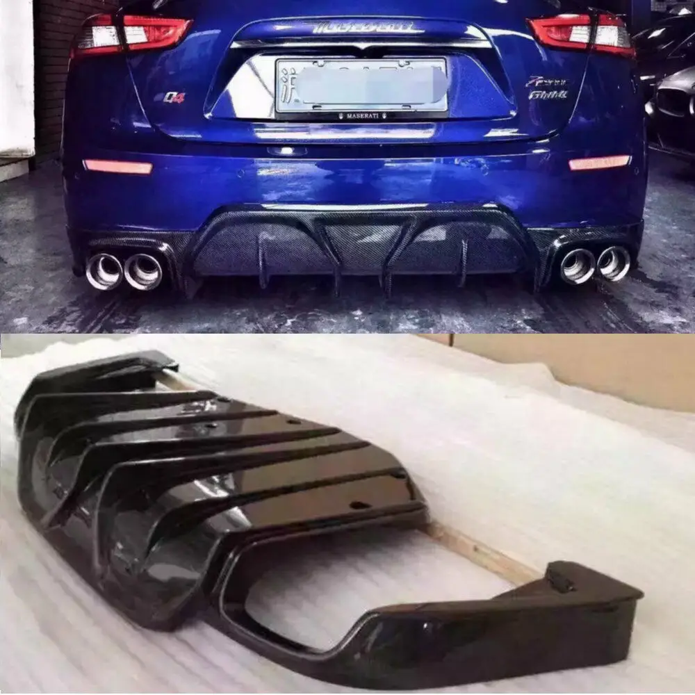 

Carbon Fiber rear diffuser wing spoiler auto car rear bumper diffuser for Maserati Ghibli bodykit rear bumper 2012-2017 years