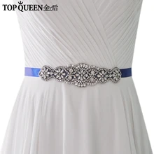TOPQUEEN S94 свадебный пояс ручной работы, стразы, пояс-цепочка, свадебные пояса, кристаллы и стразы, пояс с серебряными бриллиантами