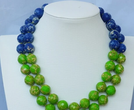

huij 004036 2strds Imperial Jasper Faceted Round Necklace