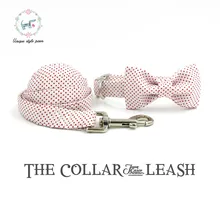 Collar de perro y la correa conjunto con pajarita algodón dog & cat collar y correa de perro de mascota de regalo de navidad