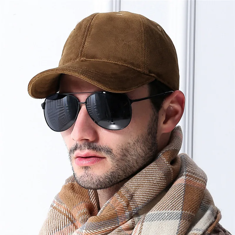 khaki Модная Мужская бейсболка snapback, Осень-зима, одноцветная бейсболка, Мужская бейсболка для спорта на открытом воздухе, Кепка для гольфа, предотвращающая греться - Цвет: khaki