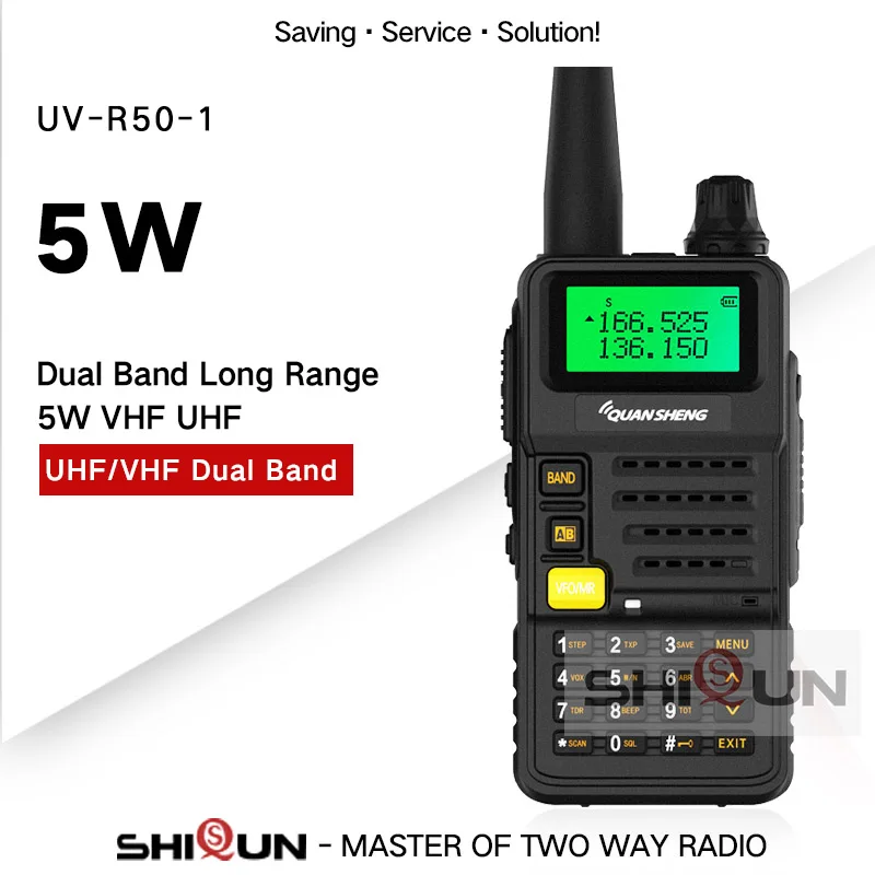 

Ham Radio for Hunting UV-R50-2 Quansheng 5W Dual Band VHF UHF 136-174Mhz/400-520Mhz Walkie Talkie UV-R50(-1) Baofeng UV-82 UV-5R
