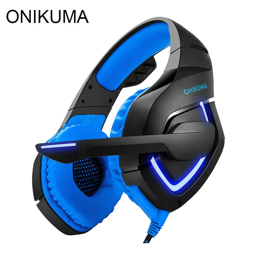 

ONIKUMA K1 Gaming Headset Best Stereo Headphones Gamer casque for PS4 New Xbox One with Microphone Mic Led Light fone de ouvido
