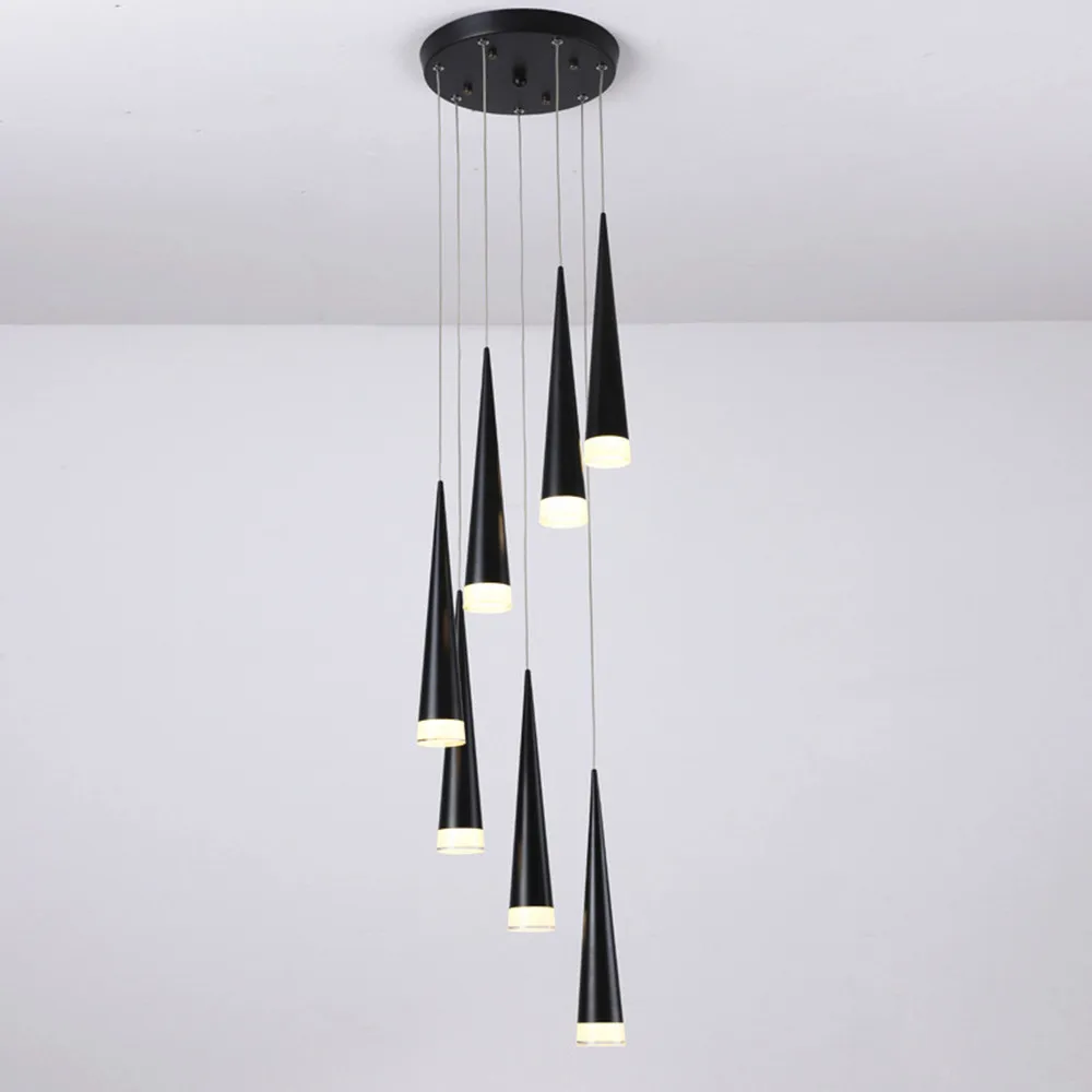 

DBF Nordic Modern Aluminum Conical Pendant Lamps Dining-room Bar Kitchen Restaurant Light Fixtures Luminaire Tube Pendant Lamps