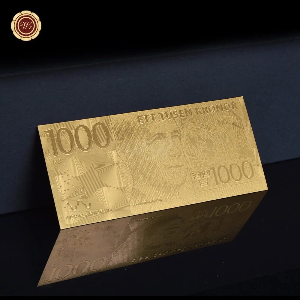 

Gold Sweden Banknote 1000 Kronor Collection Home Decoration Gift