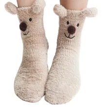 Повседневные рождественские носки унисекс; нескользящие носки средней длины с рисунком животных; носки для сна; S.26