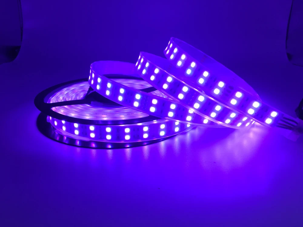 Double Row 5050 RGB/RGBW Led Strip 120Leds/m White/Warm White Led Flexible Light White/Black PCB IP30/IP67 DC12/24V