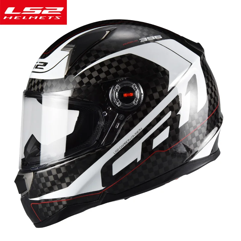 LS2 FF396 анфас мото rcycle Шлем 12 к углеродное волокно усиленная оболочка Мода мото гонки уличные мото rbike шлемы - Цвет: White frequency 1