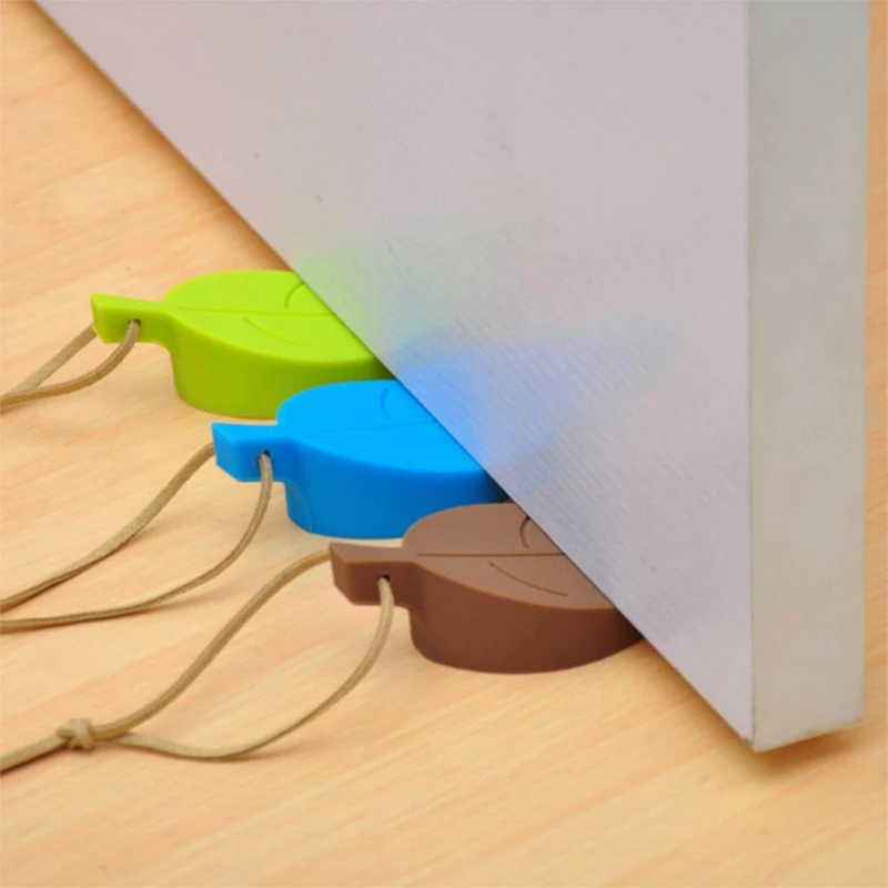 1Pcs Silicone Finger Protector Door Stopper Cute Leaf Shaped Door Stoppers Holder Children Kids Safety Guard Home Decor