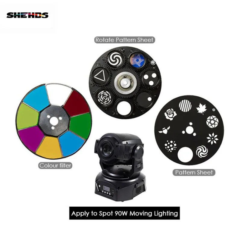 

SHEHDS Mini Spot 90W LED Moving Head Lights Parts Wheel Color & Gobo Wheel Accessories