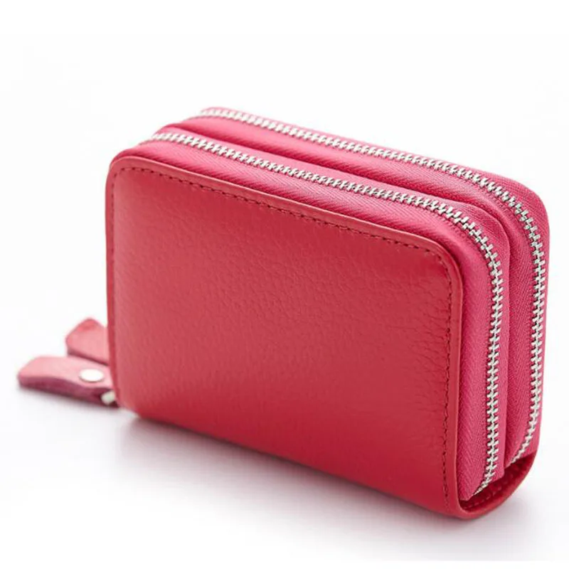 

Women's wallet New leather organ card package card double zipper multi-card mini card package Coin Purse