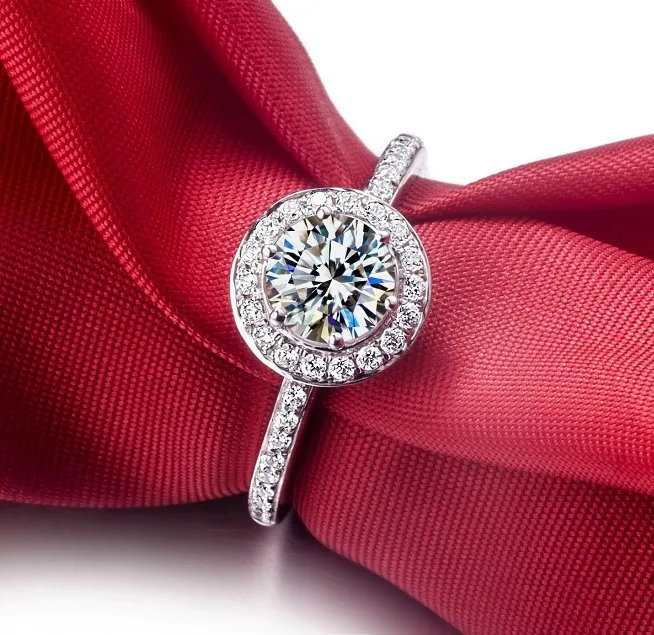 

Royal Design 1CT Perfectly Synthetic Diamonds Pure 925 Silver 18Karat Gold Cover Rings Best Fine Jewelry Gift For Lady Birthday