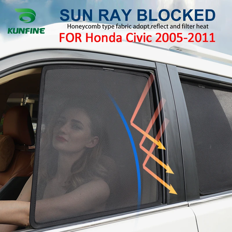 4 шт./компл. или 2 шт./компл. магнитные Автомобильные Боковые оконные шторы сетка тени слепой для Honda Civic 2005-2011
