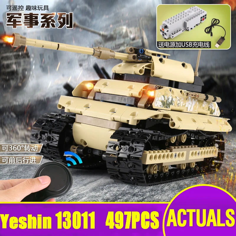 

Yeshin 13011 Military Toys Series The Heavy Crawler Tank Set Building Blocks Bricks Remote Control Car Kids Toys Christmas Gifts