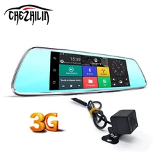 7 “3 г автомобиля Камера DVR GPS Bluetooth Двойной объектив Зеркало заднего вида видео Регистраторы регистратор FHD 1080 P Автомобильный видеорегистратор зеркало регистраторы