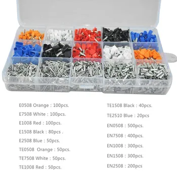 

2340 Pcs/Set Mixed 15 Models Dual Bootlace Ferrule Kit Electrical Crimper Wire End Terminal Block --M25