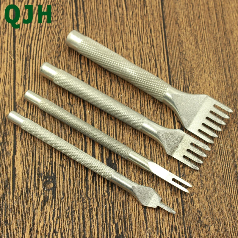 

QJH leather carving tools 1 2 4 6 hole diamond cut combination spacing 3mm Leather Craft Tool Hole Punches Stitching Punch Too