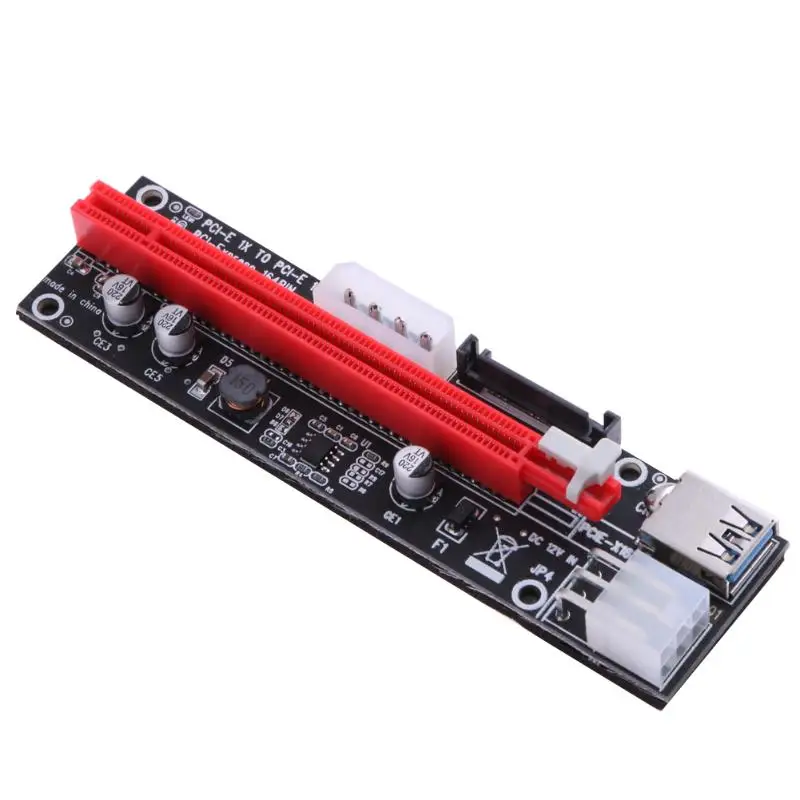 PCI E PCIE Express 1X до 16X 4pin 6 pin 15pin Расширение sata Riser Card USB3.0 адаптер кабель для ETH antminer GPU Miner