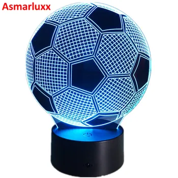 

7 Colors Changing 3D Illusion Lamp Soccer Night Light 3D Visual lights Desk Luminaria Football Lamp AW-003
