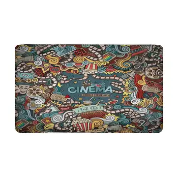 

InterestPrint Cartoon Cinema Anti-Slip Door Mat Home Decor Indoor Entrance Doormat Rubber Backing 30 X 18 Inches