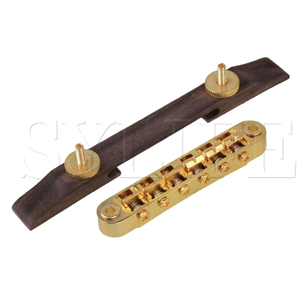 

Rosewood Bridge Gold Plated w/ Fixed Saddles Archtop Jazz Guitar Part