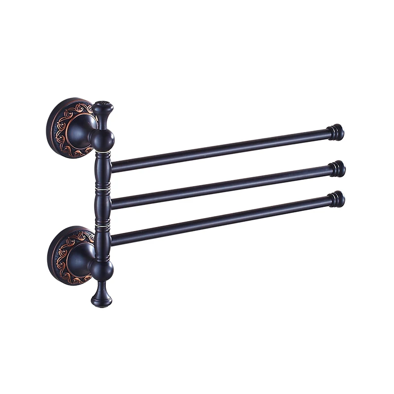 Activity black bronze towel bar hanging rack bathroom pendant carved