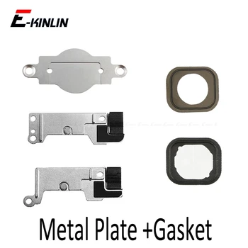 

2set Home Button Metal Holder Bracket Plate For iPhone 5 5S SE 5C 6 6S 7 8 Plus With Rubber Gasket Replacement Fix Part