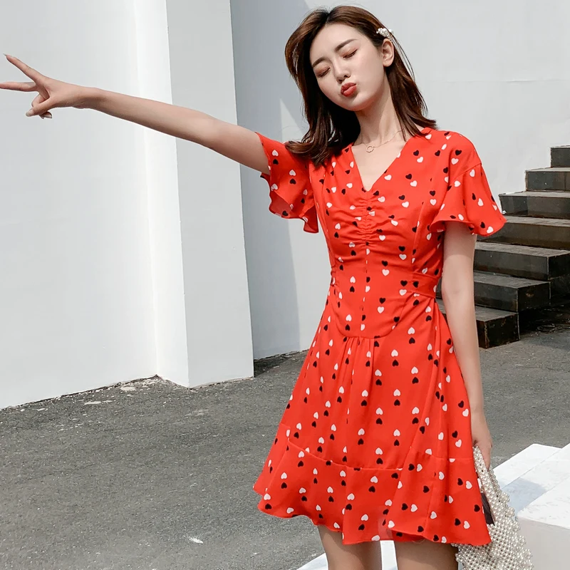 Debowa винтажное платье для женщин 2019 новые летние платья с коротким рукавом v