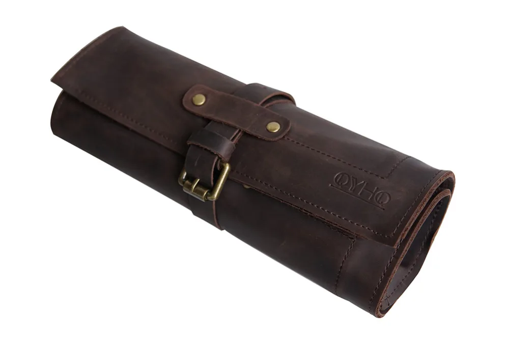 

Leather Watch Roll up 5 Slots Cowhide Travel and Storage Watches Pouch - Protective Storage Case for Watches and Accessories