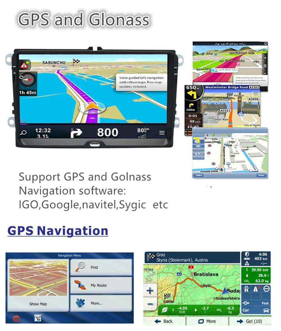 Clearance 9"Auto radio Android 8.1 Touch Screen GPS Navigation Car Stereo for VW Golf Polo Skoda(See the details page for specific model) 7