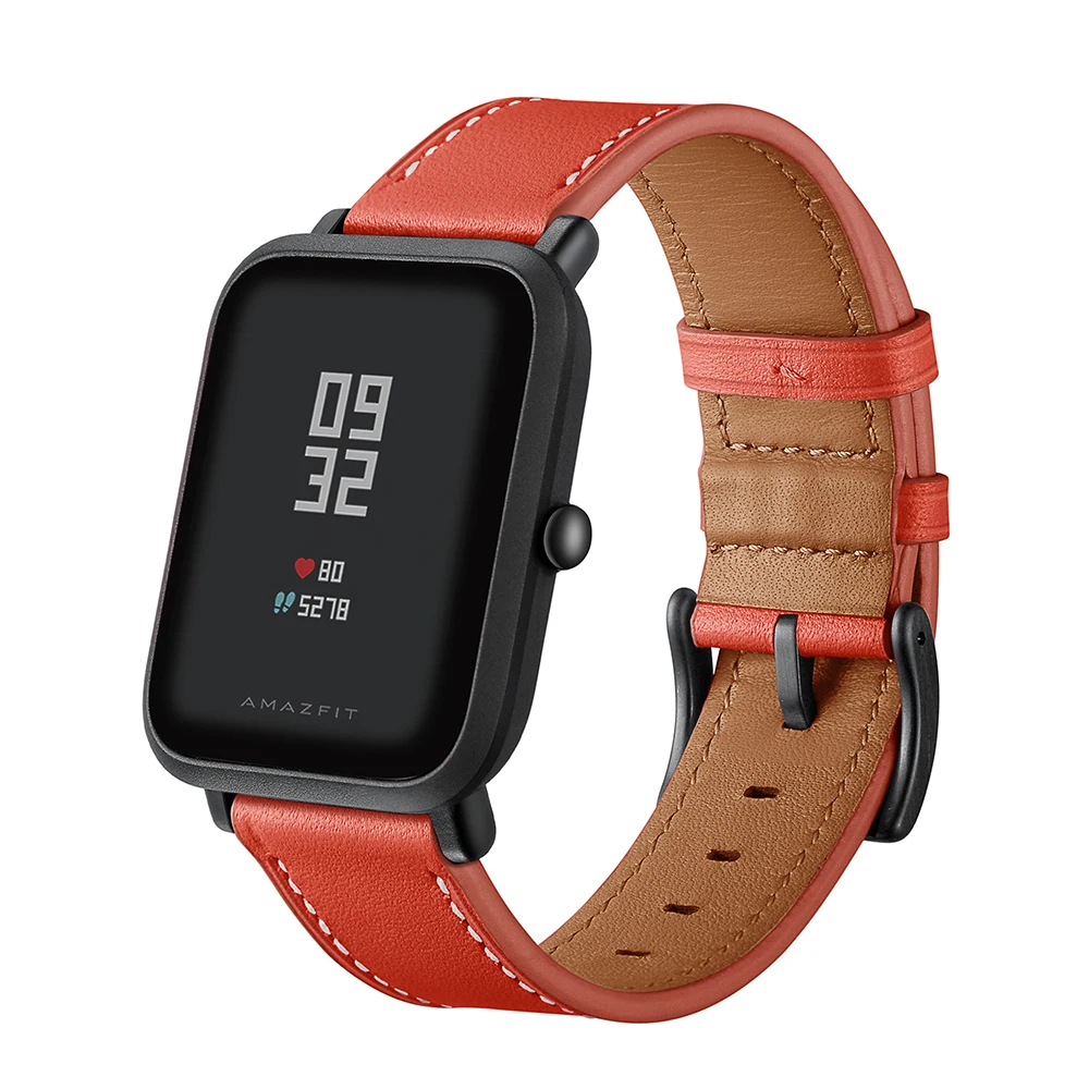 20 мм ремешок для часов из натуральной кожи для оригинальных часов xiaomi Amazfit huami amazfit bip ремешок для часов samsung S2 браслет ремешок