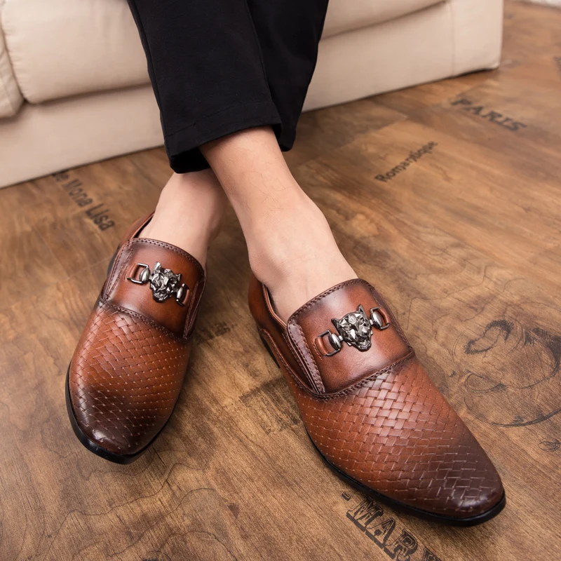 

2019 Men casual shoes Genuine leather flat fashion comfortable luxury male shoes adult Breathable Business Formal Men ShoesC4