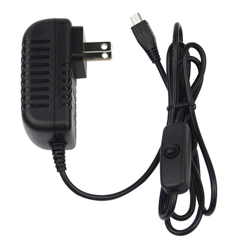 Raspberry pi 5v 3a Fonte de Alimentação com Botão Interruptor Adaptador de Alimentação Porta Micro Usb Laranja pi Zero w Lts - Imagem 2