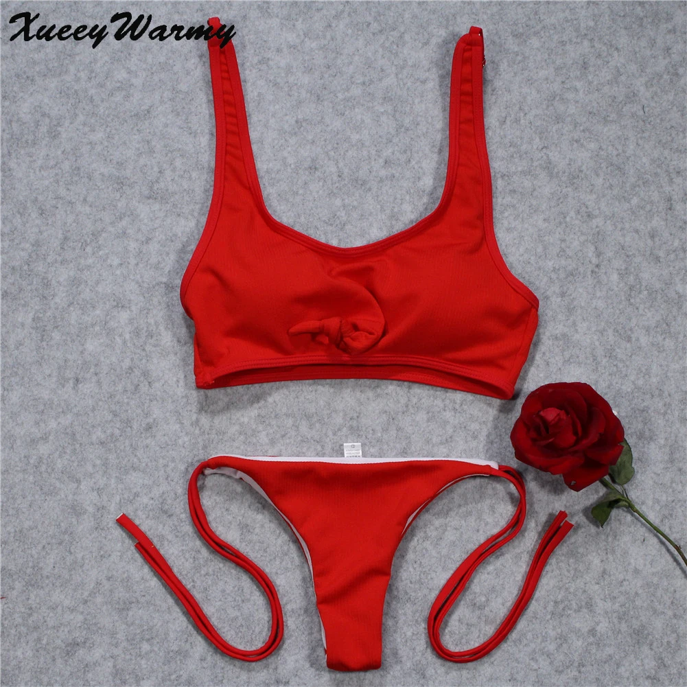 

Red Bikini 2018 Push Up Swimwear Female Swimsuit Women Beach Wear Bathing Suits Swim Wear Bikini Set Swimming Suit For Women