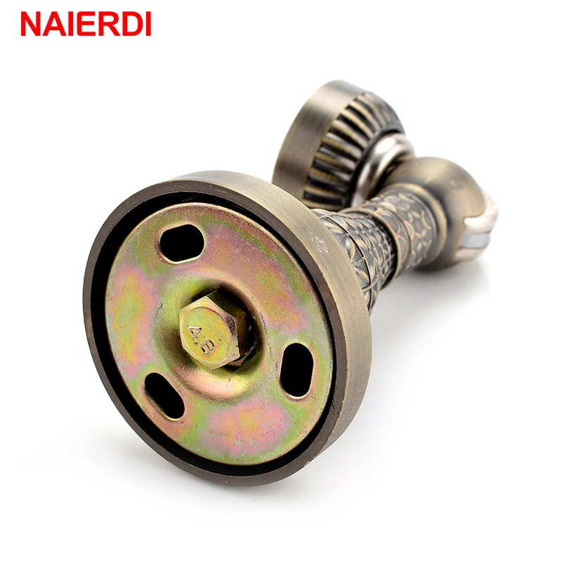 NAIERDI Bronze Retro Design Zinc Alloy Magnetic Door Stop Stopper Holder Catch Floor Fitting With Screws For Family Home Etc