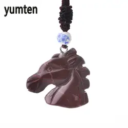 Yumten ожерелье для вечеринки подвеска в форме лошадиной головы Природный кристалл изысканные популярные ювелирные изделия популярны