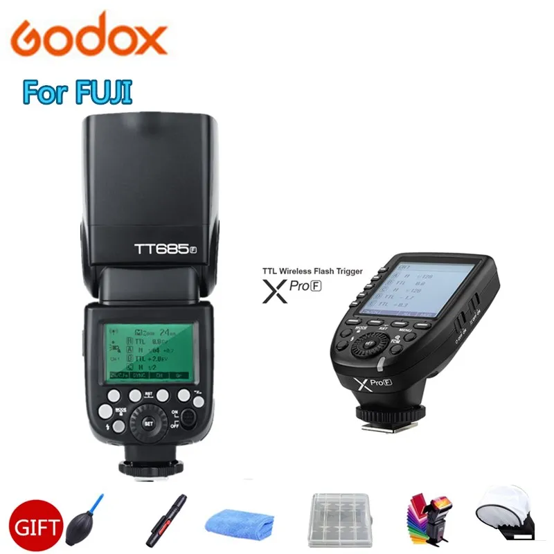

Godox TT685F TT685-F Camera Flash Speedlite 2.4G TTL HSS + Xpro-F Transmitter Trigger For Fujifilm FUJI X-T20 X-T10 X-T1 X-T2