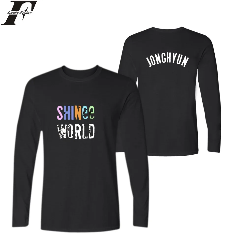 LUCKYFRIDAYF Kpop Shinee Shirt Spring Long Sleeve T shirt High Quality