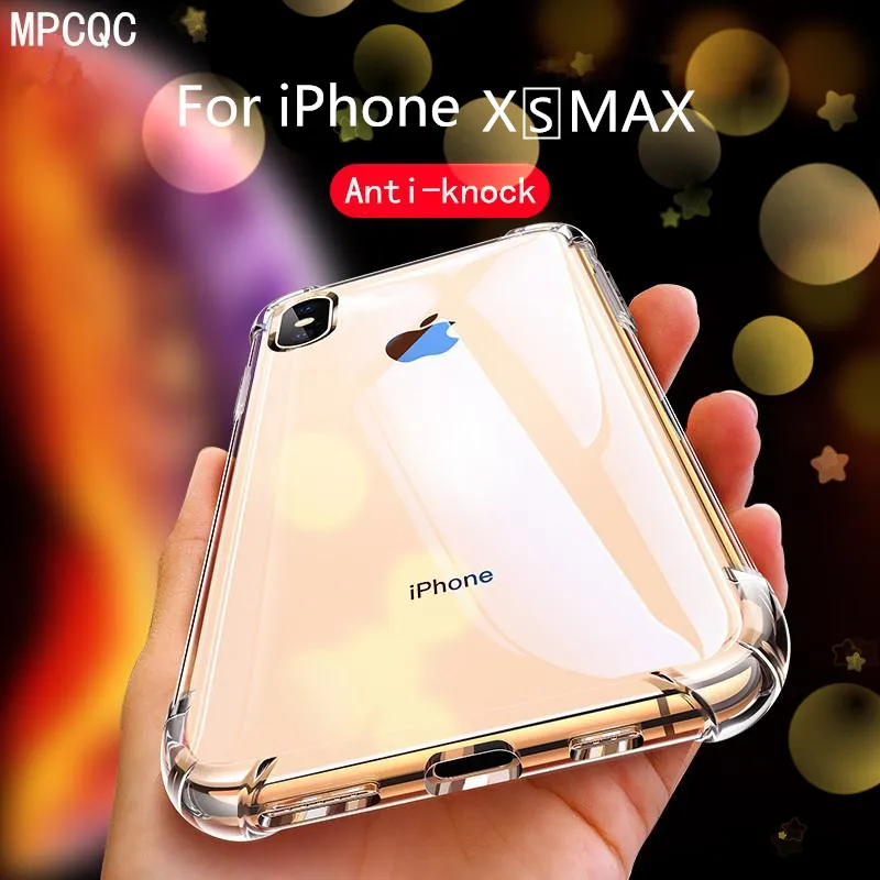 

MPCQC Anti-knock For iPhone X XS MAX XR Clear Silicon Soft TPU Case For iPhone 6 6s 7 8 Plus Transparent Protection Phone Case