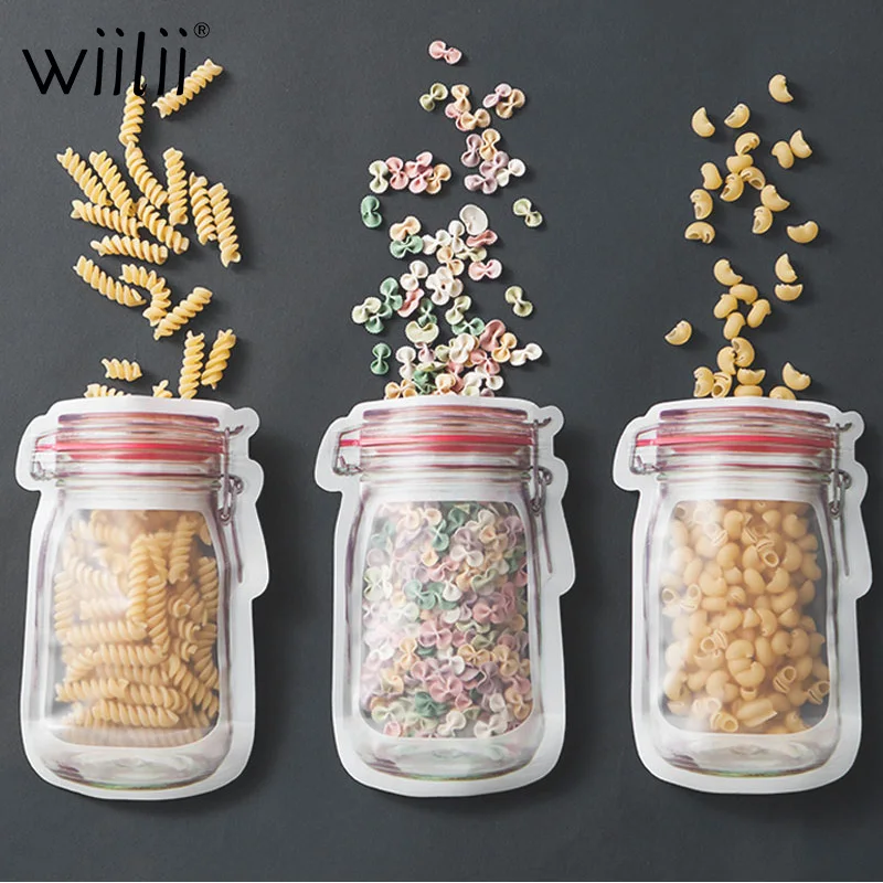 

WIILII Food Fresh Bags Vacuum Reusable Sealer For Fruit Meat Milk Organizer Biscuits Candy Snacks Storage Bags