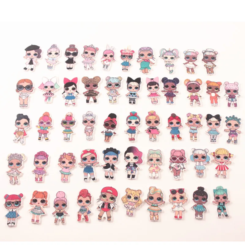 

30pcs/lot Beauty Big Eye Girl Resin Flatback for Hair Bows Lol Planar Resin Crafts for DIY Phone Case Decorations