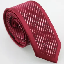 Yibei Coachella связывает Тощий Tie Красной каймой галстук розовый и черный маленький горошек тканые Тонкий Узкие повседневные галстук мода Для мужчин свадебное платье