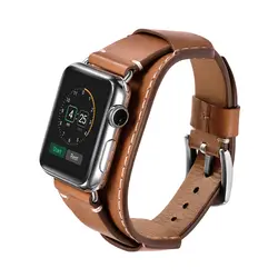 Лидер продаж Натуральная кожа ремешок для наручных часов Apple Watch, версии 4/3/2/1 коричневый браслет для наручных часов iWatch, ремешок 38 мм 40 мм 42 44