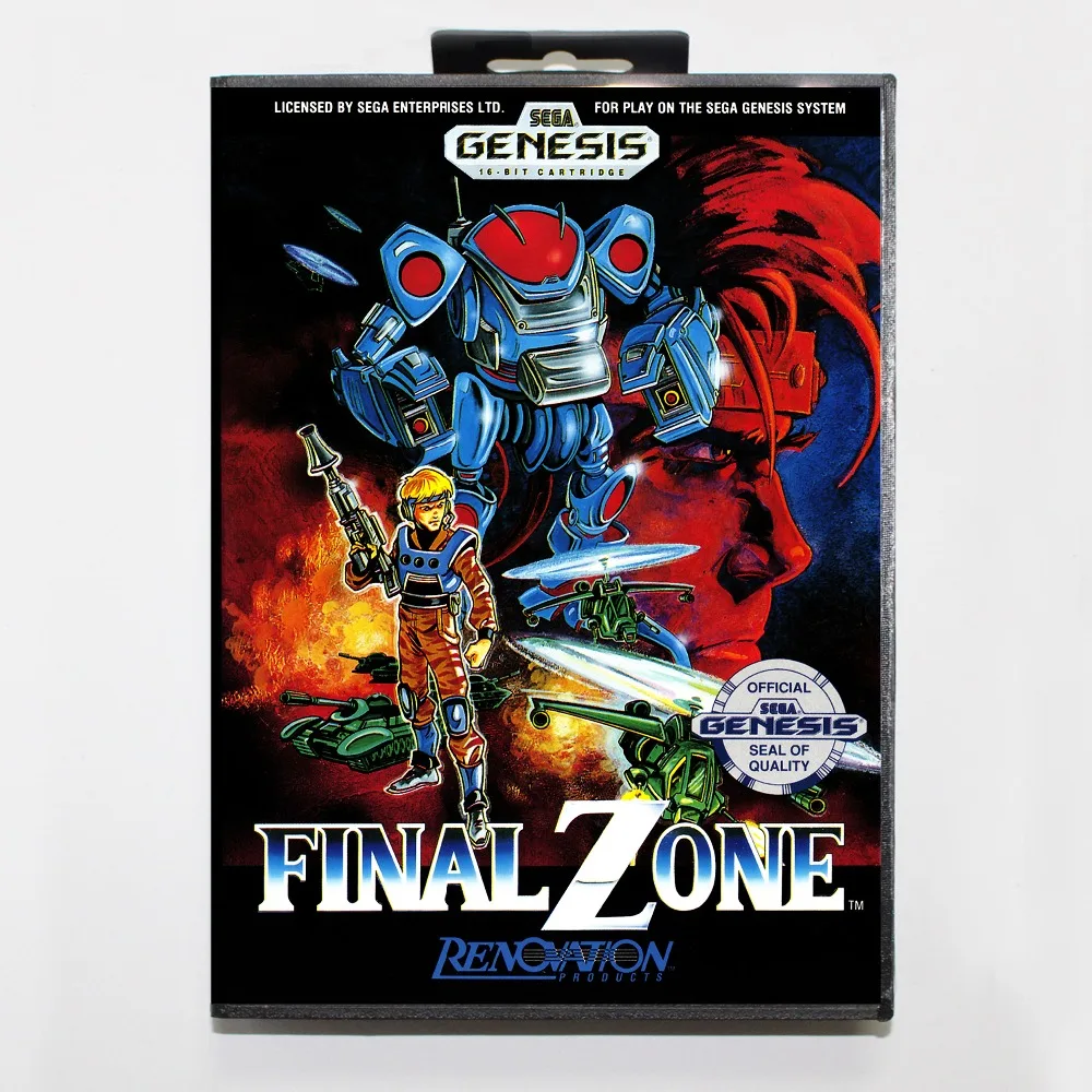 

New 16 bit MD game card - final zone with Retail box For Sega genesis system