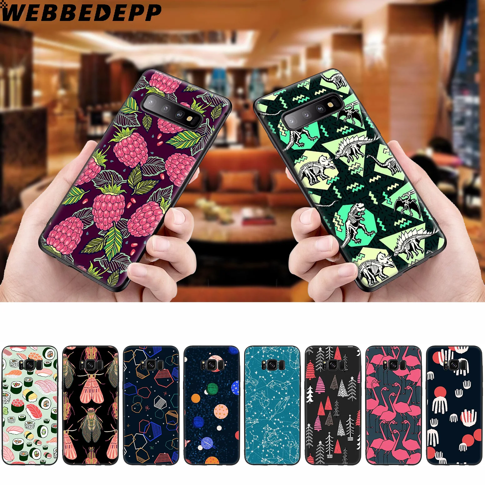 WEBBEDEPP Pink Strawberry Cute Soft Case for Samsung Galaxy S10 S10e S9 S8 Plus S7 S6 Edge &amp J6 2018 Note 10 9 8 |