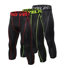 Новые мужские компрессионные колготы 3/4 брюки спортивные лосины для фитнеса бега баскетбола брюки для бега леггинсы зауженные штаны для бега