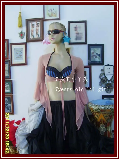 

Transparent thin belly dance Chest flare Blouse Top CV03