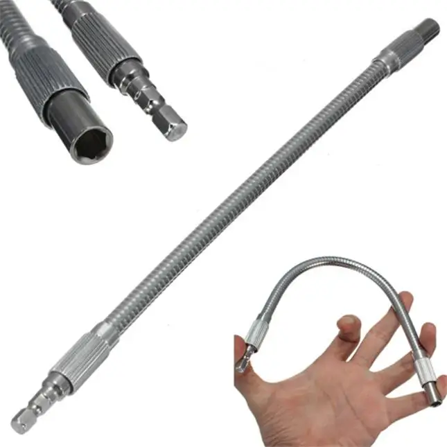 

30cm New 1/4in Hex Flexible Hose Screwdriver Extension Bit Holder Adapter Flex Socket