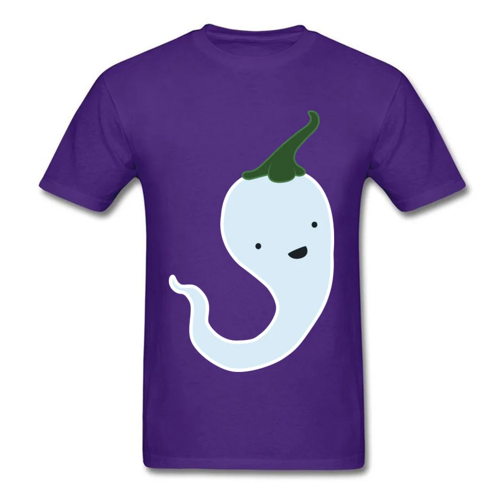 Ghost Chilli Design Short Sleeve Tops T Shirt Fall O-Neck 100% Cotton Mens Top T-shirts Design Tee-Shirt Funny Ghost Chilli purple