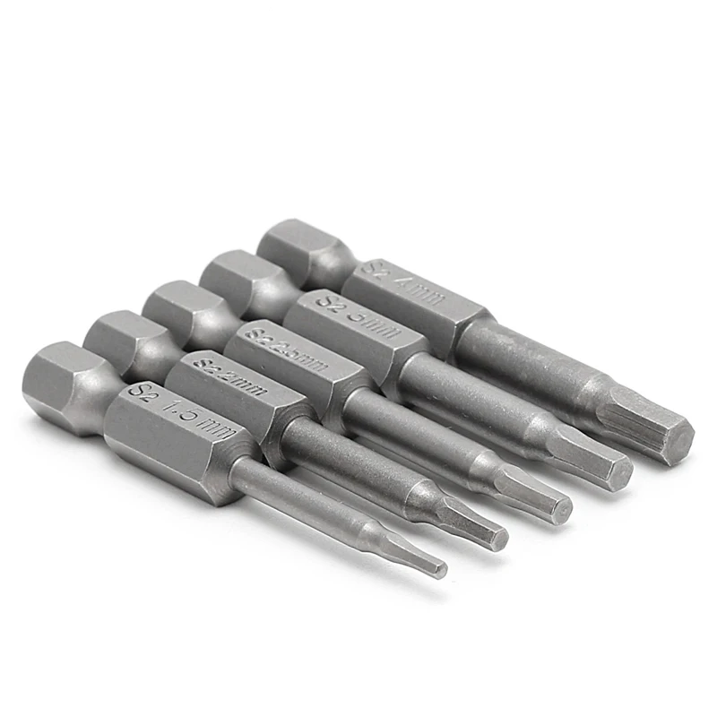 YOFE 5 шт. магнитная шестигранная отвертка S2 сталь 1/4 &quotшестигранный хвостовик 50 мм